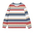 thumbnail image 1 of Khunlpohl Crew Neck Sweatshirts for Kids Long Sleeve Striped Color Block Clothes Loose Casual Fashion Tops 1-12 Years, 1 of 2