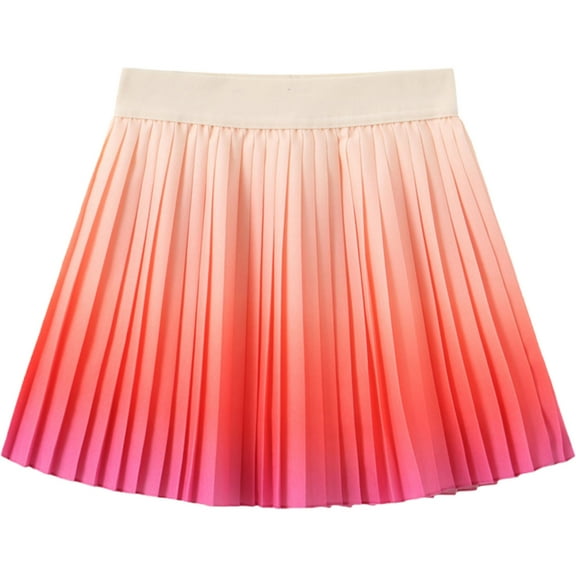 Khunlpohl Girls Skirts with Shorts High Waist Pleated School Uniform A-Line Skater Skirt 5-12 Years