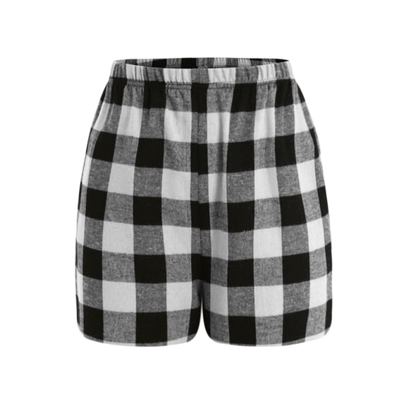Khunlpohl Kid's Plaid Shorts Elastic Waisted Casual Loose Short Pant Trendy Pant with Pockets for Boys Girls
