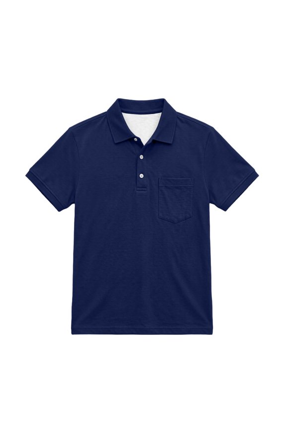 Kid's Short Sleeve Tops Button Collared Solid Color Clothes Summer Casual School Uniform Blouses with Pockets