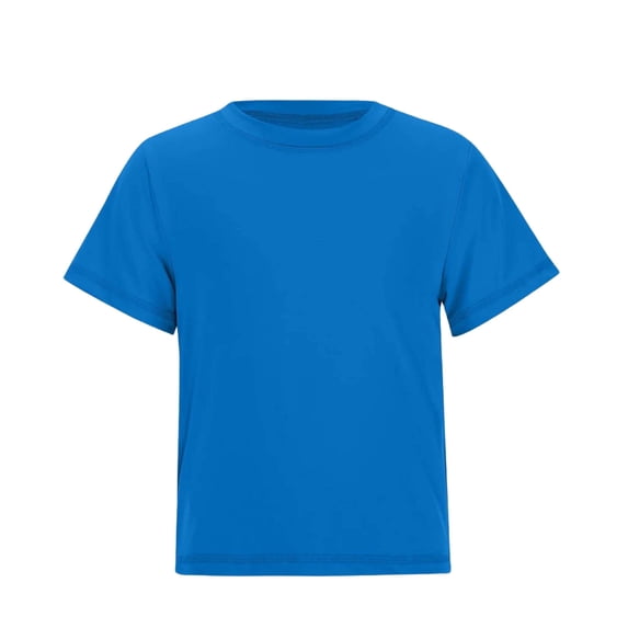 Khunlpohl Kid's Short Sleeve Tops Solid Color Crew Neck Shirts Summer Comfortable Running Sportswear Tshirt for Big Boys Girls