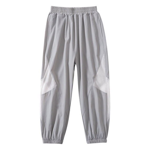 Khunlpohl Kid's Sports Pants Elastic Waistedd Color Block Tapered Trousers Lounge Lightweight Athletic Running Pant