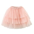 thumbnail image 1 of Khunlpohl Little Girls Mesh Skirts Elastic High Waist Layered Flowy Party Dance Princess Mini Skirt, 1 of 7