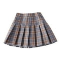 thumbnail image 1 of Khunlpohl Little Girls Plaid Skirts Pleated High Waist A Lined Toddler Kids Uniform Short Skirt, 1 of 2