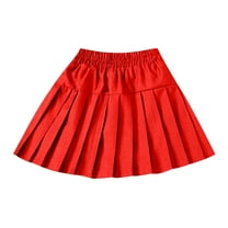 Khunlpohl Little Girls Skirts School Uniform Pleated Elastic High Waist a Lined Short Skirt Outfits for Girl