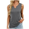 thumbnail image 1 of Khunlpohl Sleeveless Tank Top Womens Summer Shirts Trendy V Neck T Shirts Casual Comfy Spring Blouses Vacation Clothes, 1 of 7