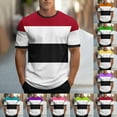 thumbnail image 1 of Khunlpohl Striped Short Sleeve for Mens Crewneck Basic Casual Tshirts Color Block Summer Loose Tees Tops, 1 of 5