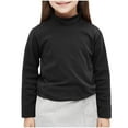 thumbnail image 1 of Khunlpohl Toddler Kids Cotton Top Long Sleeve Turtleneck Undershirts Basic Plain Shirts Soft Comfy Fall Tee, 1 of 6