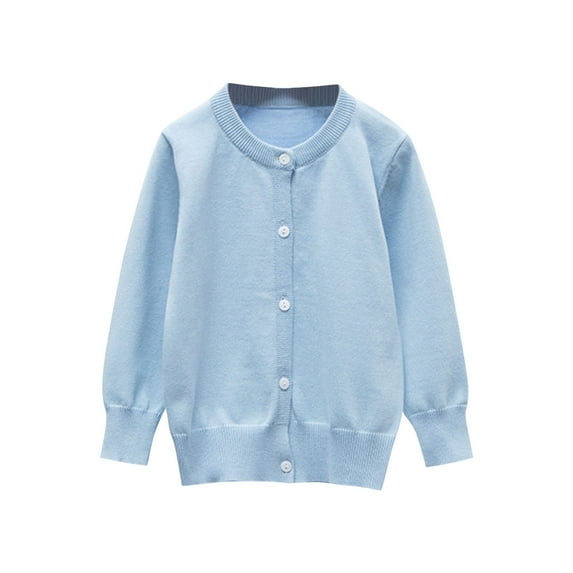 Khunlpohl Toddler Kids Sweaters Cardigan Button down School Uniform Long Sleeve Knit Tops Outwear