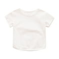 thumbnail image 1 of Khunlpohl Toddlers Cotton Short Sleeve Tshirt Solid Color Crew Neck Tops Summer Comfortable Breathable Casual Tees for Girls, 1 of 6