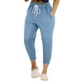 thumbnail image 1 of Khunlpohl Women Plus Size Capris Jogger Drawstring Waist Casual Sweatpant Cropped Running Lounge Pants, 1 of 6