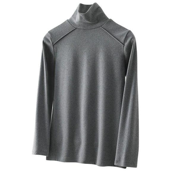 Khunlpohl Women Turtleneck Long Sleeve Undershirts Mock Neck Slim Layered Stretchy Tops for Fall Winter