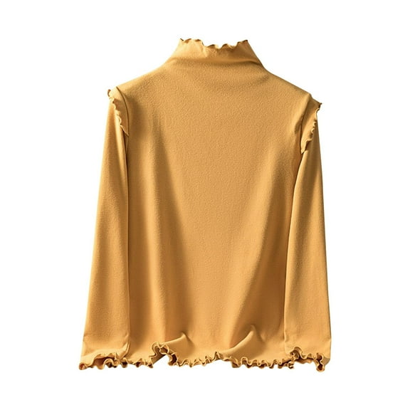 Khunlpohl Women Turtleneck Long Sleeve Undershirts Mock Neck Slim Layered Stretchy Tops for Fall Winter