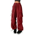 thumbnail image 1 of Khunlpohl Women's Cargo Pants Cotton Hiking Outdoor Joggers Trousers Elastic Waist Drawstring Fashion Loose Casual Pants, 1 of 5