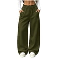 thumbnail image 1 of Khunlpohl Women's Wide Leg Sweatpant Elastic Waist Casual Loose Pants Workout Running Sports Sweatpants with Pockets, 1 of 7
