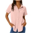 thumbnail image 1 of Khunlpohl Womens Button down Shirt Quick Dry Blouse Short Sleeve Shirts V Neck Collared Tops Sport Dress Blouses, 1 of 7