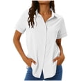 thumbnail image 1 of Khunlpohl Womens Button down Shirt Quick Dry Blouse Short Sleeve Shirts V Neck Collared Tops Sport Dress Blouses, 1 of 7