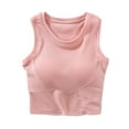 thumbnail image 1 of Khunlpohl Womens Crop Tanks with Bra Sleeveless Slim Tops Solid Color Casual Yoga Running Workout Tee Shirts, 1 of 7