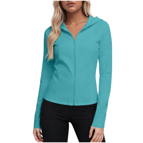 Khunlpohl Womens Jacket Sun Protection Hooded Long Sleeve Hiking Zip up Lightweight Summer Athletic Jackets