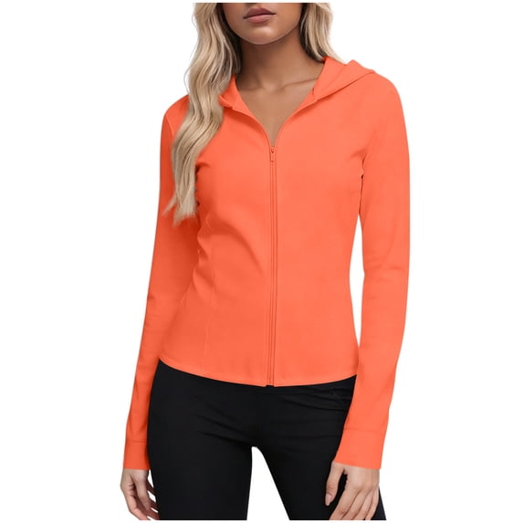 Khunlpohl Womens Jacket Sun Protection Hooded Long Sleeve Hiking Zip up Lightweight Summer Athletic Jackets