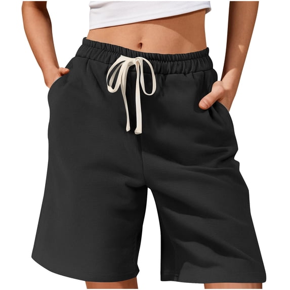 Khunlpohl Womens Sweat Shorts Casual Summer Short Loose Drawstring Lounge Running Athletic Shorts with Pockets