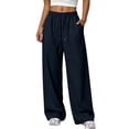 thumbnail image 1 of Khunlpohl Womens Sweatpants Drawstring Elastic Waist Wide Leg Pants Casual Loose Running Sports Sweatpant with Pockets, 1 of 8