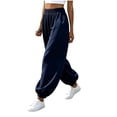 thumbnail image 1 of Khunlpohl Womens Sweatpants Elastic High Waist Loose Joggers Trousers Solid Color Lightweight Casual Pants with Pockets, 1 of 5