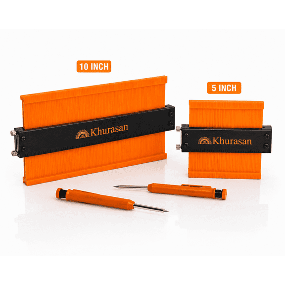 Khurasan Contour Gauge Set with Aluminum Lock Adjustable 2-Piece 10-inch and 5-inch Profile Duplicator Layout Tool
