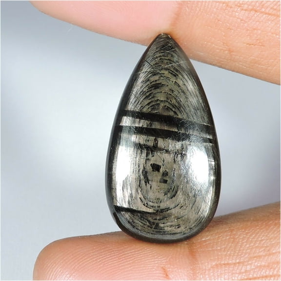 Khushi Gems Chatoyant Natural Fire Hypersthene Pear Shape Loose Gemstone, 31.00 Ct