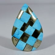 Khushi Gems Gemstone Bracelet, Pyrite With Turquoise