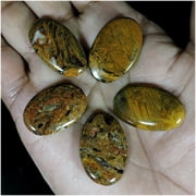 Khushi Gems Natural Brown Pietersite Oval Cabochon Jewelry Gemstone, 129.15 Ct, 5 Pcs