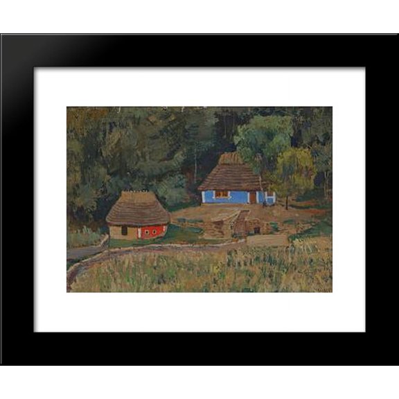 Khutir (Hamlet) In The Wood 20x24 Framed Art Print by Petro Kholodny (Elder)