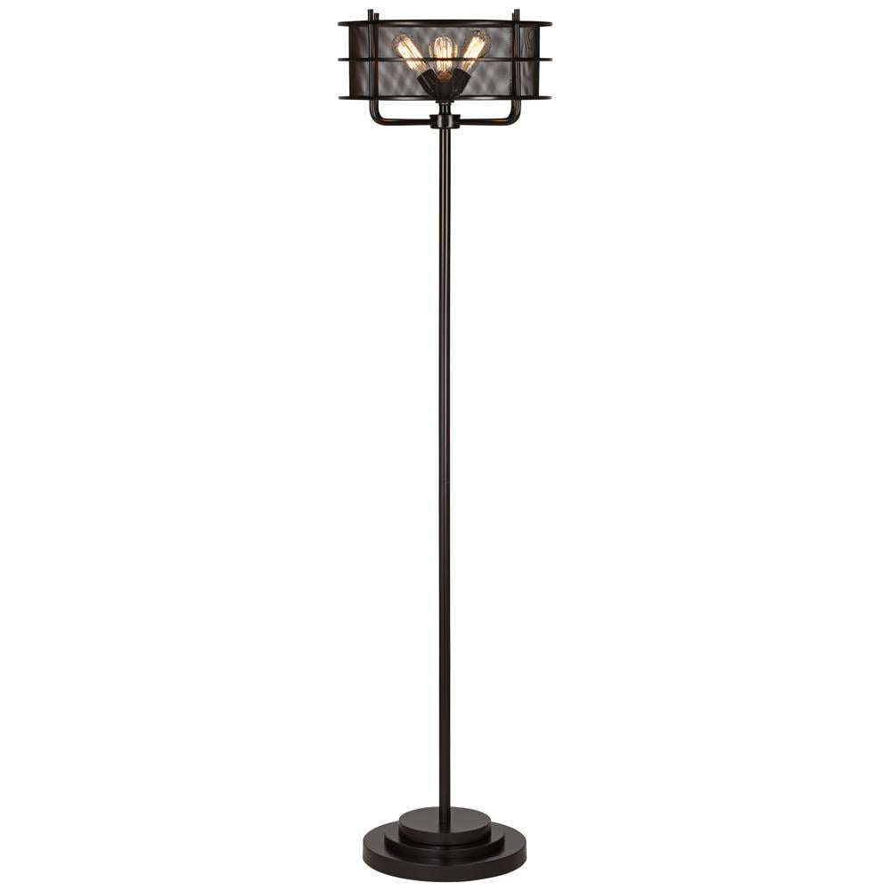 Edison Bronze 72" Industrial Floor Lamp with Mesh Shade
