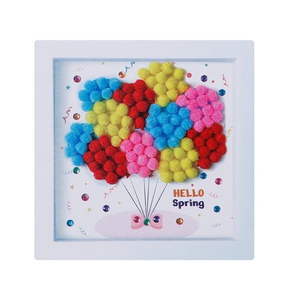 Ki-ds DIY Craft Kit Wool Felt Make Your Own Photo Frame Sticker Painting w/ 5ml Paint Creative Art Set for Tod-dlers Sensory Toy Educational Gift Non-Toxic