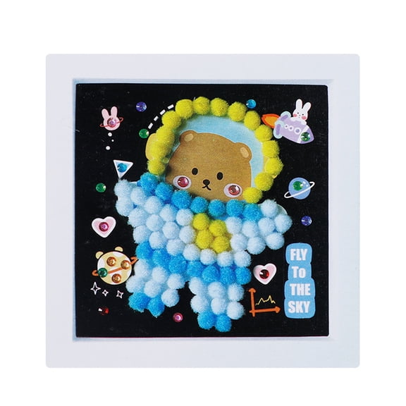Ki-ds DIY Photo Frame Craft Kit Easter Basket Stuffer Sticker Painting Art Set Wool & Paint Sensory Craft Creative Toy for Ages 4-8 Make Your Own Picture Frame