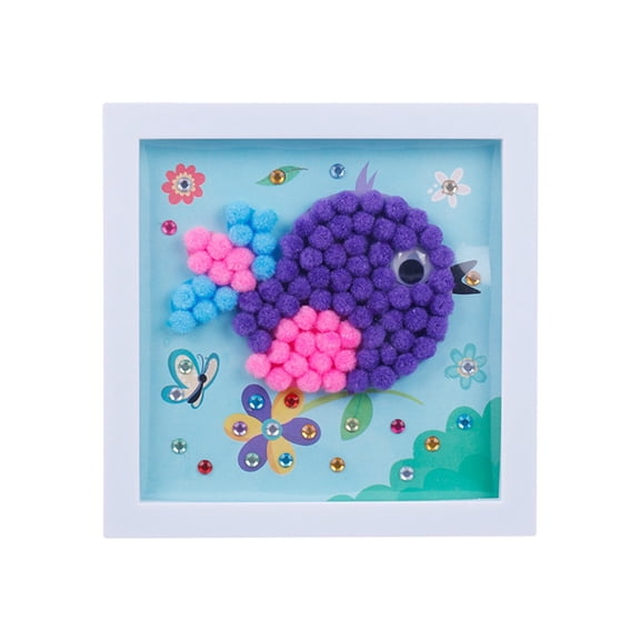 Ki-ds DIY Wool Photo Frame Craft Kit – Creative Sticker Painting Art Set for Tod-dlers, Sensory Toys for B-oys Gi-rls, Easter Basket Stuffer Crafts for Ages 4 5 6 7 8