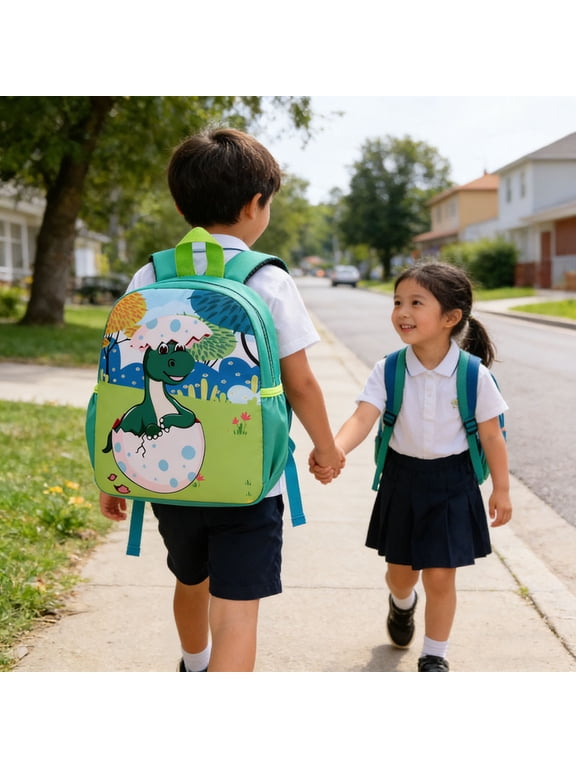 Ki-ds Tod-dler Backpack Lightweight Canvas Cute Small Daypack for Presch-ool B-oys Gi-rls, 10x9x3.5 Inch