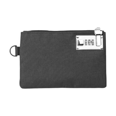 KiBcsLic Lockable Multifunctional Portable Storage Bag Money Pouch Locking Black