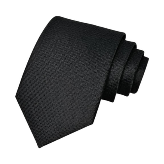 KiBcsLic Mens Tie 145cm Length Solid Color Formal Necktie for Graduation Wedding Gift Black