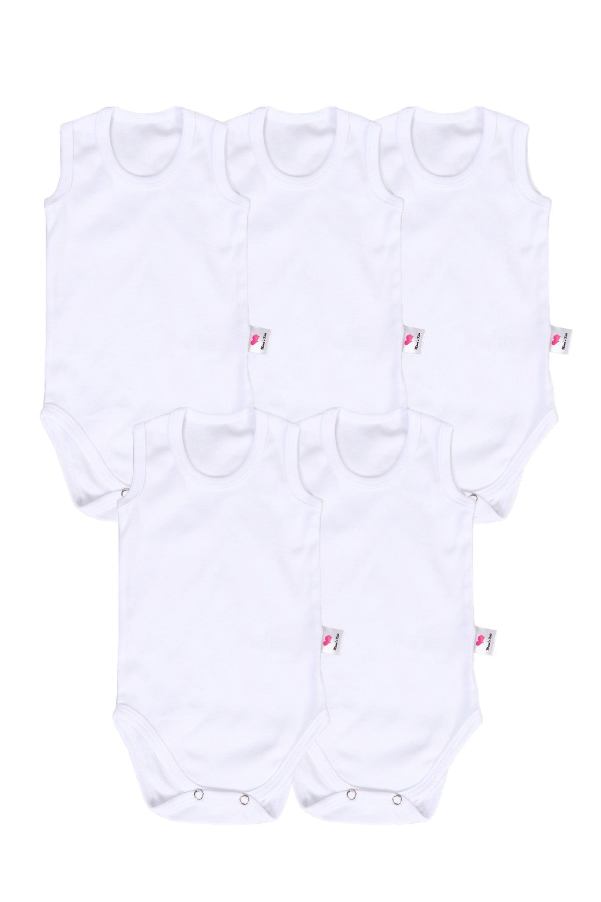KiDO1101 Unisex Baby 5Pack Sleeveless Onesies Bodysuit