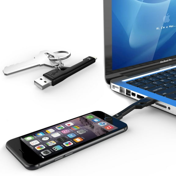 KiDiGi BLACK KNIGHT KEYCHAIN USB CHARGER SYNC CABLE FOR APPLE iPHONE 5 5s 5c 6 6s 6 PLUS 6s PLUS, IPOD TOUCH 5th 6th GEN, iPOD NANO 7th GEN, iPAD 4th GEN, iPAD AIR, iPAD AIR-2, iPAD MINI 1 2 3 4