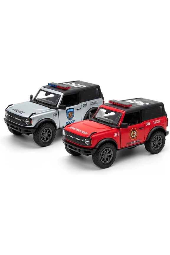 - 2022 Ford Bronco SUV 5 Inch 1:34 Scale Die Cast Metal Model Toy Truck (Rescue Police & Fire)