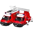 thumbnail image 1 of KiNSMART - Mercedes-Benz Sprinter Cargo Van 1:48 5" Die Cast Metal Model Toy Van, Pull-Back Action (Fire Engine + Ladder Truck Set), 1 of 1