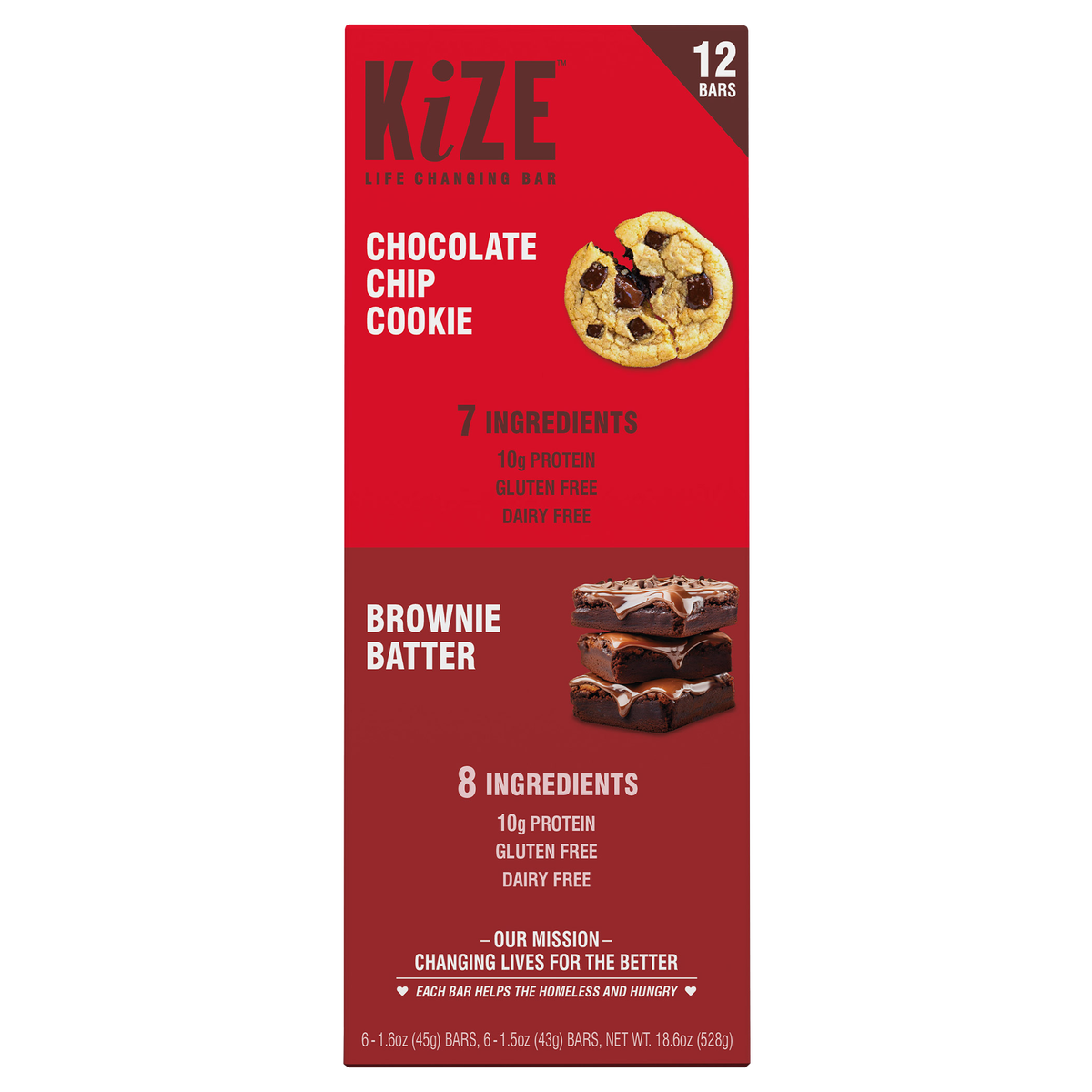 KiZE Life Changing protein Bar, Variety Pack, 12 ct