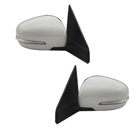 For Kia Forte Koup 2013 Door Mirror Driver & Passenger Side Pair Rear View Outer Power Heated | w/Signal Light | w/Power Folding Mirror | Paint to Match | KI1320177, KI1321177 | 876051M025, 876061M02