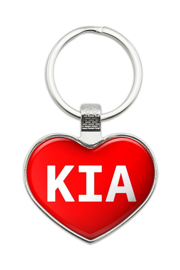 Kia I Love Name Heart Metal Key Chain