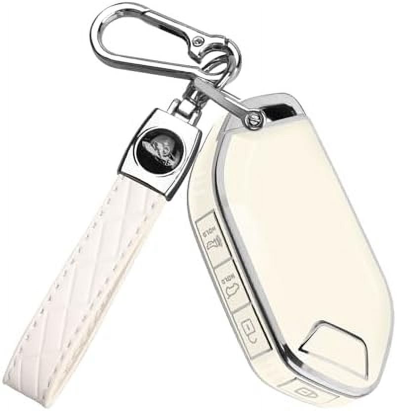 TPU Key Fob Cover For Kia Telluride & EV5 (2023-2024) - 360 Protection With Leather Keychain