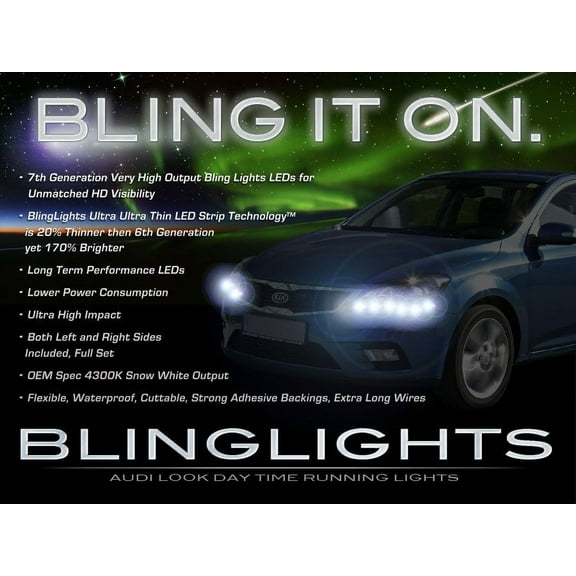 Kia Pro Cee'd Ceed LED DRL Light Strips for Headlamps Headlights Head Lamps Day Time Running Lights