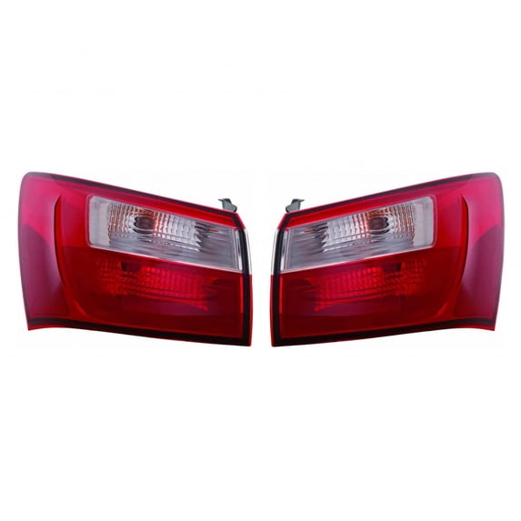 For Kia Rio 2012 2013 2014 2015 2016 2017 Tail Light Assembly Driver and Passenger Side | Pair | Outer | Sedan | EX | LX | CAPA | KI2804109, KI2805109 | 924011W000, 924021W000