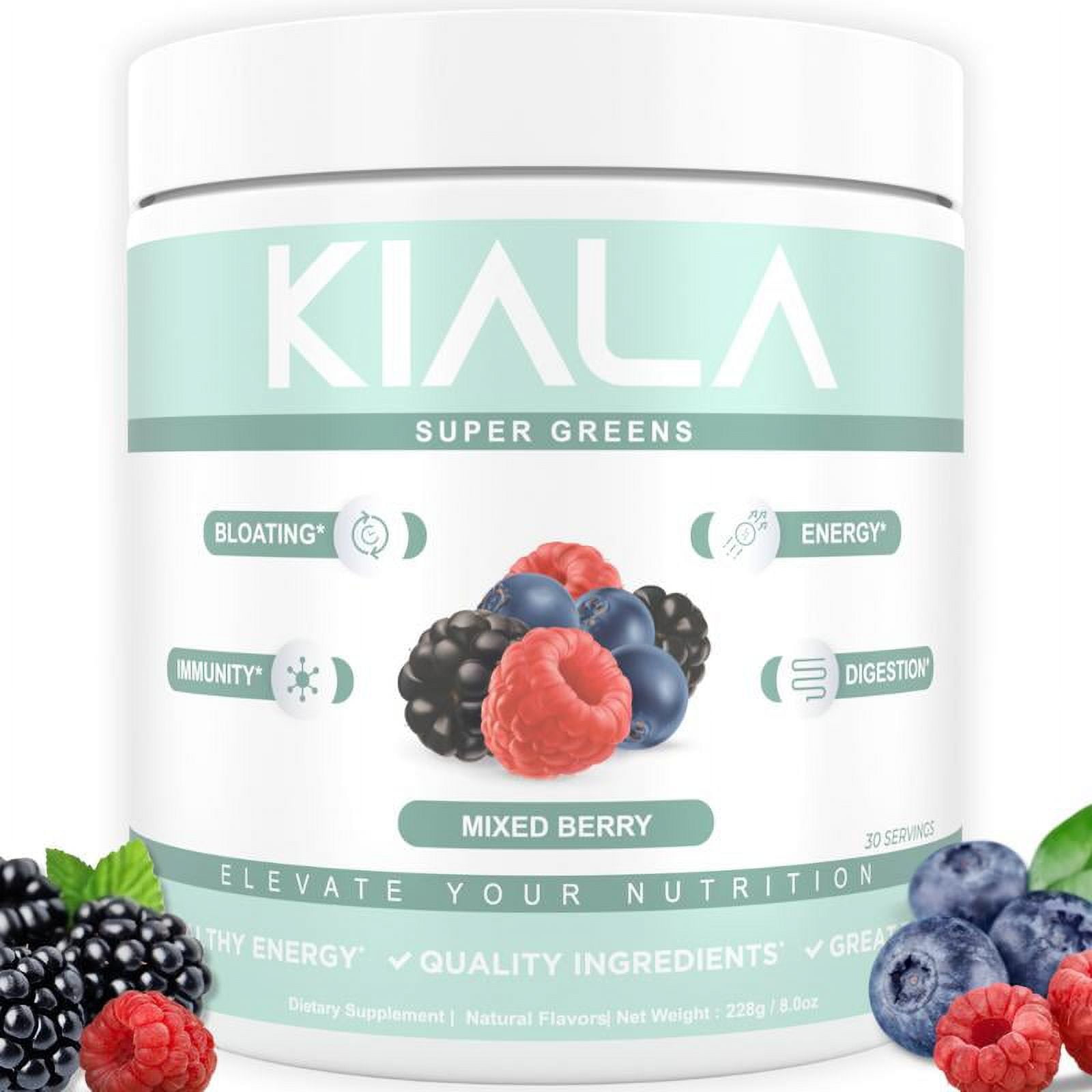 Kiala Nutrition Super Greens Powder Digestive Health, Bloating Relief